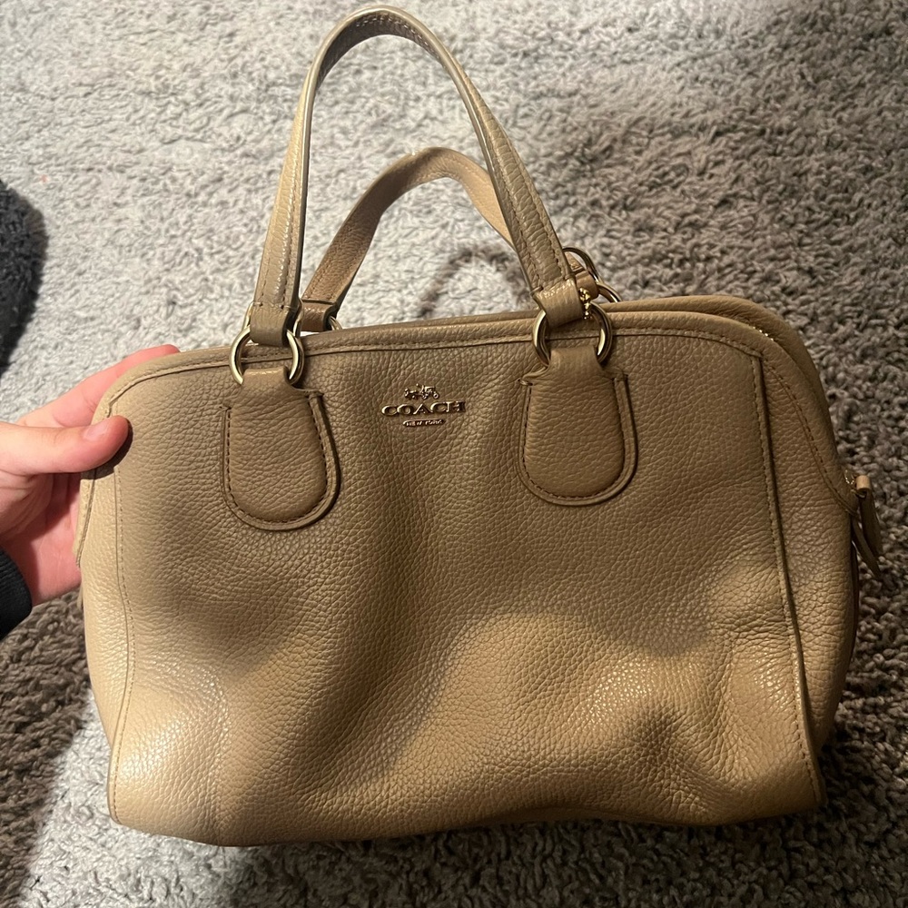 Coach Beige Leather Satchel